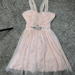 Sparkle Tulle Peach Party Dress